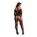 Leg Avenue Plus Size Lace Crisscross Bodystocking Deep V-Neck Black
