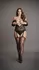 Leg Avenue Plus Size Lace Crisscross Bodystocking Deep V-Neck Black