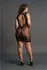 Rimba Plus Size High Neck Lace Pattern Mini Dress XXL-5XL Black