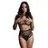 Shots Duo Net Black Keyhole Bra & High-Waist Set One Size S-L