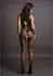 Дантелен бодистокинг с висока яка, черен, S-XL