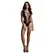 Obsessive Contrast Fence Net Bodysuit Deep V One Size S-L Black