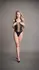 Obsessive Contrast Fence Net Bodysuit Deep V One Size S-L Black