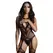 Obsessive High Neck Bodystocking Fishnet Pattern One Size Black