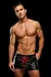 ENVY Lace-Up Wetlook Trunks Black/Red S/M - Adjustable Modern Design