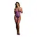 Passion Open-Cup Fishnet Bodysuit with Strappy Neckline, One Size