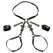 XR Brands Bondage Harness M/L Black - Adjustable Faux Leather with Bows