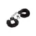 XR Brands Cuffed in Fur Adjustable Faux Fur Handcuffs Black 4.5-7