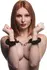 XR Brands Cuffed in Fur Adjustable Faux Fur Handcuffs Black 4.5-7