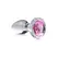 Booty Sparks Pink Gem Glass Plug Small - Smooth Hygienic Design