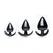 Triple Spades 3-Piece Anal Plug Set Silicone Black Graduated Sizes