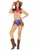 Playful Cowboy Set 5-Piece - Fringe Crop Top, High Waist Pants, Accessories XS