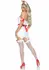 Vinyl ER Hottie Dress - Shaping Mini Dress with Accessories, White/Red L