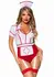 Nurse Feelgood Bodysuit Costume with Apron and Hat - L