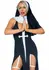 Sultry Sinner Dress Costume with Vinyl Details and Nun Habit, Black S