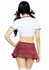 Leg Avenue Miss Prep School Top and Skirt Set, 4-Piece, Plaid, XS