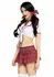 Leg Avenue Miss Prep School Top and Skirt Set, 4-Piece, Plaid, XS