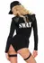 Leg Avenue Swat Team Babe Bodysuit Costume 5-Piece Set Black XS