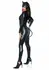 Feline Femme Fatale Catsuit - Black Costume with Tail & Ears, Size S