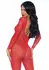 Sheer Rhinestone Catsuit - Long Sleeve Sparkling Bodystocking Black S
