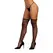Dreamgirl Strappy Fishnet Thigh Highs Black One Size - Diamond Pattern