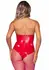 Leg Avenue Vinyl Boned Bodysuit Black Strapless Bat-Wing Design