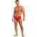 Male Power Nylon Spandex Stretch Mini Shorts with Front Zipper L/XL Red