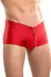 Male Power Nylon Spandex Stretch Mini Shorts with Front Zipper L/XL Red