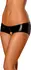 Magic Silk Panty Split Back Shorts L/XL Black Wet-Look Satin Bow