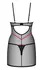 Obsessive Novenes Chemise M/L Black Transparent 2-Piece Lingerie Set