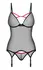 Obsessive Novenes Lingerie Set XL/2XL Transparent Black Pink Trim