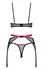 Obsessive Novenes Lingerie Set XS/S Black & Pink, 3-Piece Adjustable