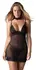 Obsessive Donarella Chemise Set XL/2XL Black - 3-Piece Embroidered