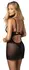 Obsessive Donarella Chemise Set XL/2XL Black - 3-Piece Embroidered