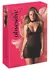 Obsessive Donarella Chemise Set XL/2XL Black - 3-Piece Embroidered