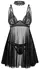 Obsessive Donarella 3-Piece Babydoll Set Black XL/2XL Adjustable Choker