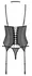 Obsessive Donarella Basque Set XS/S Black - 3-Piece Elegant Lingerie