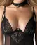 Obsessive Donarella Basque Set XL/2XL Black Embroidered 3-Piece Lingerie