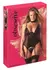 Obsessive Donarella Basque Set XL/2XL Black Embroidered 3-Piece Lingerie