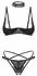 Obsessive Donarella 3-Piece Lingerie Set Black XL/2XL Adjustable Choker
