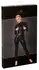 Noir Handmade Power Wetlook Jumpsuit with Zippers & Decorative Ring XL