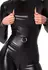 Noir Handmade Power Wetlook Jumpsuit S with Zippers and Ring, Black