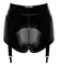 Noir Handmade Powerwetlook Suspender Panty XL with 2-Way Zip Black