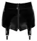 Noir Handmade Powerwetlook Suspender Panty L High-Waist Zip Black