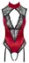 Cottelli LINGERIE Satin & Lace Suspender Body Red/Black Size L