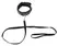 You2Toys Vegan Adjustable Collar & Leash Set, Black, 37-47 cm
