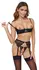 Cottelli Lingerie Shelf Bra Set Black Lace with Removable Chains 80B