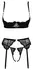 Cottelli Lingerie Shelf Bra Set Black Lace with Removable Chains 80B