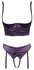 Cottelli LINGERIE Satin Quarter Cup Bra & Open Suspender Thong Purple 75B