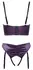 Cottelli LINGERIE Satin Quarter Cup Bra & Open Suspender Thong Purple 75B